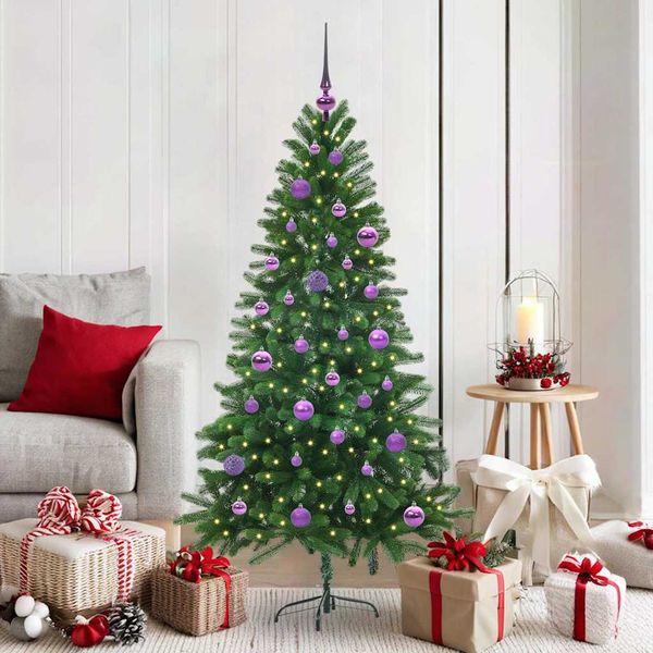 vidaXL Vianočný stromček s 150 LED-i so stojanom Zelená 150 cm PE
