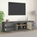 vidaXL TV skrinka sivá 176x37x47,5 cm masívna borovica