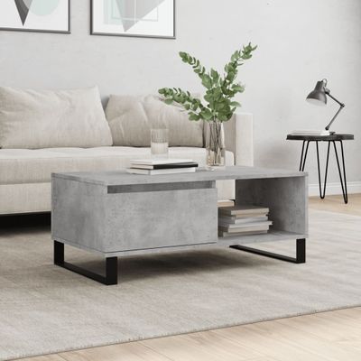 vidaXL Konferenčný stolík betónový sivý 90x50x36,5 cm spracované drevo