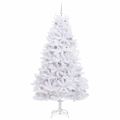 vidaXL Umelý Sklápací Vianočný Stromček Biela 210 cm PVC a oceľ