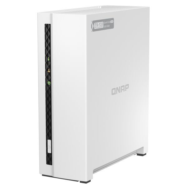QNAP TS-133 (4jádrový 1,8GHz + NPU, 2GB DDR4 RAM, 1x SATA, 1x GbE, 1x USB 2.0, 1x USB 3.2) Sietové úložisko NAS, 1× 2,5"/3,5" SATA III, štvorjádrový 1,8GHz, 2GB RAM, 1× LAN, 1× USB 3.2 Gen1, 1× USB 2.0, biela