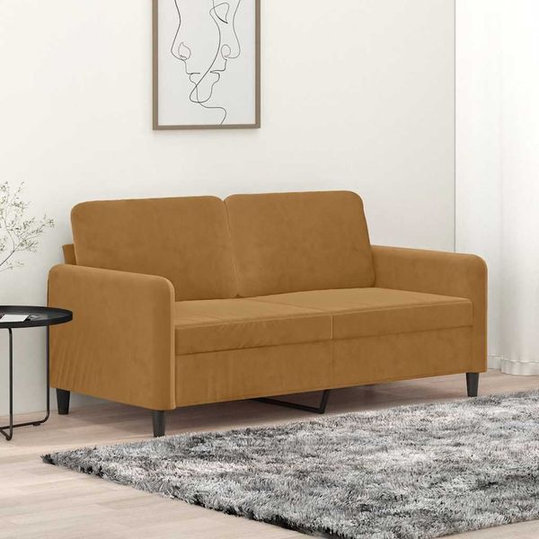 vidaXL 2-miestna pohovka hnedá 140 cm zamat
