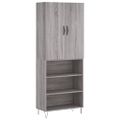 vidaXL Vysoká skrinka sivý dub sonoma 69,5x34x180 cm spracované drevo