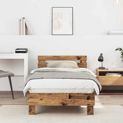 vidaXL Rám postele Staré drevo 193 x 95 x 88 cm Kompozitné drevo