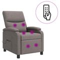 vidaXL Masážne relaxačné kreslo Sivohnedá Látka