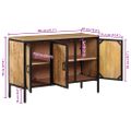 vidaXL Komoda 105x35x70 cm surový mangový masív