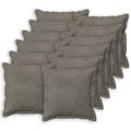 vidaXL Poťah na podložku 12 pcs HOUTEN Svetlosivá 50 x 50 cm Zamat