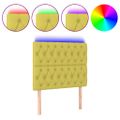 vidaXL Čelo postele s LED zelené 90x7x118/128 cm látka