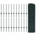 vidaXL Zvarené pletivo s podperami 50 x 0,6 m PVC potiahnutá oceľ