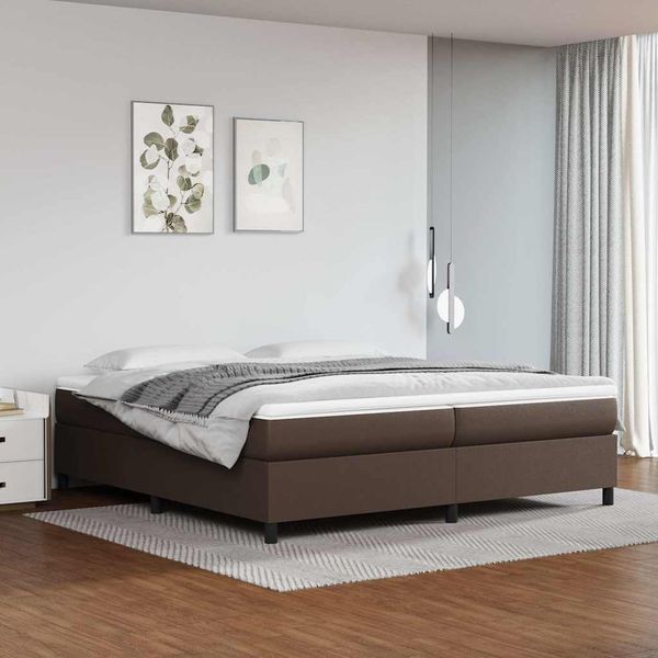 vidaXL Posteľný rám s boxspringom hnedý 200x200 cm umelá koža
