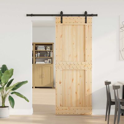 vidaXL Posuvné dvere NARVIK Prírodná a čierna 85 x 210 cm (152,5 cm)