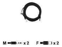 Predlžovacia šnúra audio - mini-phone stereo 3,5 mm s pinmi (samec) na mini-phone stereo 3,5 mm so zdierkami (samica) - pre AXIS P3343, P3343-V, P3343-VE, P3344, P3344-V, P3344-VE