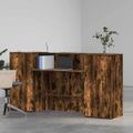 vidaXL Recepčný stôl dymový dub 200x50x103,5 cm kompozitné drevo
