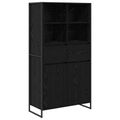 vidaXL Servírovacia skriňa Čierny dub 81 x 36 x 150.5 cm