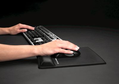 Podložka pod myš a zápästie Fellowes Health-V penuvá Lycra čierna Podložka pod myš, pod zápästie, ergonomická, penová, antimikrobiálna úprava Microban, čierna