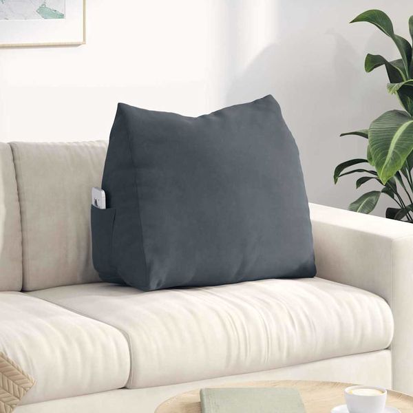 vidaXL Poduška na chrbát Tmavo šedá 60 x 20 x 50 cm Kordúrová tkanina