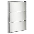 vidaXL Botník so zrkadlom 5-poschodový betónovo sivý 63x17x169,5 cm