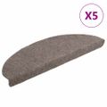 vidaXL Schodové rohože, samolepiace, 5 ks, 65x21x4 cm, béžové, polkruhové, veľké