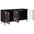 vidaXL TV skrinka OMMEN 102 x 33 x 51 cm Čierny dub Kompozitné drevo