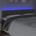 vidaXL Čelo postele s LED tmavosivé 180x5x78/88 cm zamat