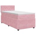 vidaXL Posteľ boxspring s matracom Ružová 90 x 190 cm Zamat