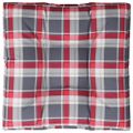 vidaXL Podložka na paletový nábytok, červené kocky 80x80x12 cm, látka