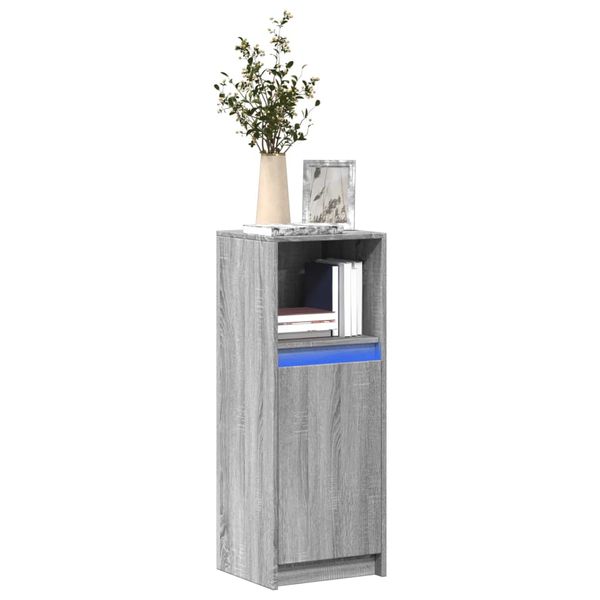 vidaXL Komoda s LED sivý dub sonoma 38x34x100 cm kompozitné drevo