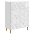 vidaXL Servírovacia skriňa Biela s vysokým leskom 66 x 34,5 x 90 cm