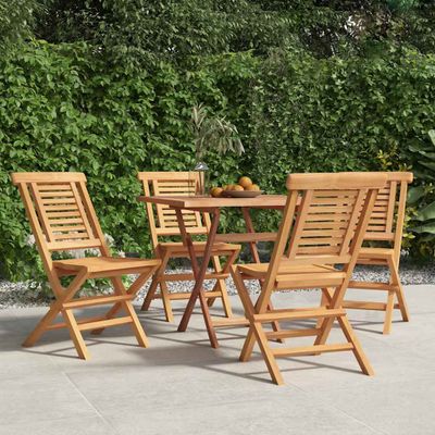 vidaXL Skladacie stoličky 4 ks 47x63x90 cm Masívne teakové drevo