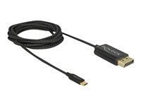 DisplayPort kábel - USB-C samec na DisplayPort samec - DisplayPort 1.2 - 2 m - podporuje 4K, USB napájanie - čierna