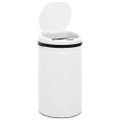 vidaXL Automatický odpadkový kôš, senzor 50 l, uhlíková oceľ, biely