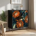 vidaXL Servírovacia skriňa LOCHEM Čierny dub 69 x 33 x 76 cm