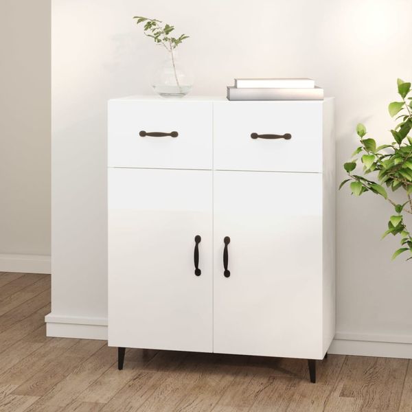 vidaXL Komoda lesklá biela 69,5x34x90 cm spracované drevo