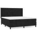 vidaXL Posteľný rám boxspring s matracom čierny 180x200 cm zamat