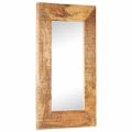 vidaXL Ručne vyrezávané zrkadlo 80x50x2,5cm masívne mangovníkové drevo
