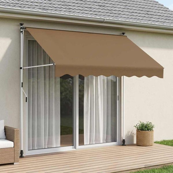 vidaXL Ručná skladacia markíza Béžová 350 cm