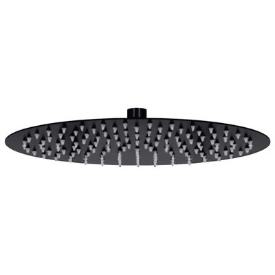 vidaXL Dažďová sprchová hlavica, oceľ 30 cm, okrúhla, čierna