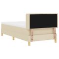 vidaXL Posteľ s pružinovým rámom s matracmi Krémová 200 x 80 cm látka