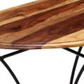 vidaXL Konzolový stolík 90x45x75 cm akáciaový masív polkruhový