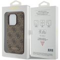 Puzdro Guess pre iPhone 15 Pro 6,1" GUHCP15LG4GFBR hnedé HC PU 4G Metal Logo
