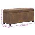 vidaXL Taburetka s úložným priestorom 87,5 cm, hnedá, umelý semiš