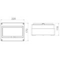 Rozvádzač FlatBOX 5910 IP65, 10 mod., na omietku, priehl. dvere, 170x220x116 mm