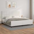 vidaXL Posteľný rám s čelom biely 200x200 cm umelá koža