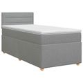 vidaXL Posteľ boxspring s matracom Svetlosivá 90 x 190 cm Látka
