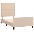 vidaXL Posteľný rám s čelom kapučínový 90x200 cm umelá koža