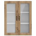vidaXL Nástenný sklenený kabinet PORTO Remeselný dub 80 x 31 x 100 cm