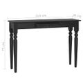 vidaXL Konzolový stolík bledočierny 110x30x75 cm masívne mahagónové drevo