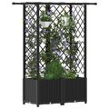 vidaXL Vyvýšený záhon s mriežkou a strechou Čierna 124 x 40 x 136 cm