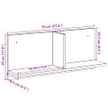 vidaXL Nástenná skrinka 70x16,5x30 cm staré drevo kompozitné drevo