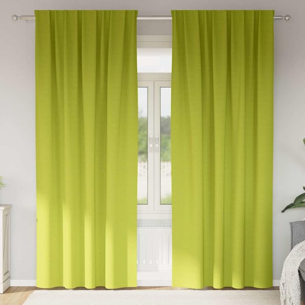 vidaXL Záclony na zatemnenie s krúžkami 2 pcs Zelená 260 x 140 cm